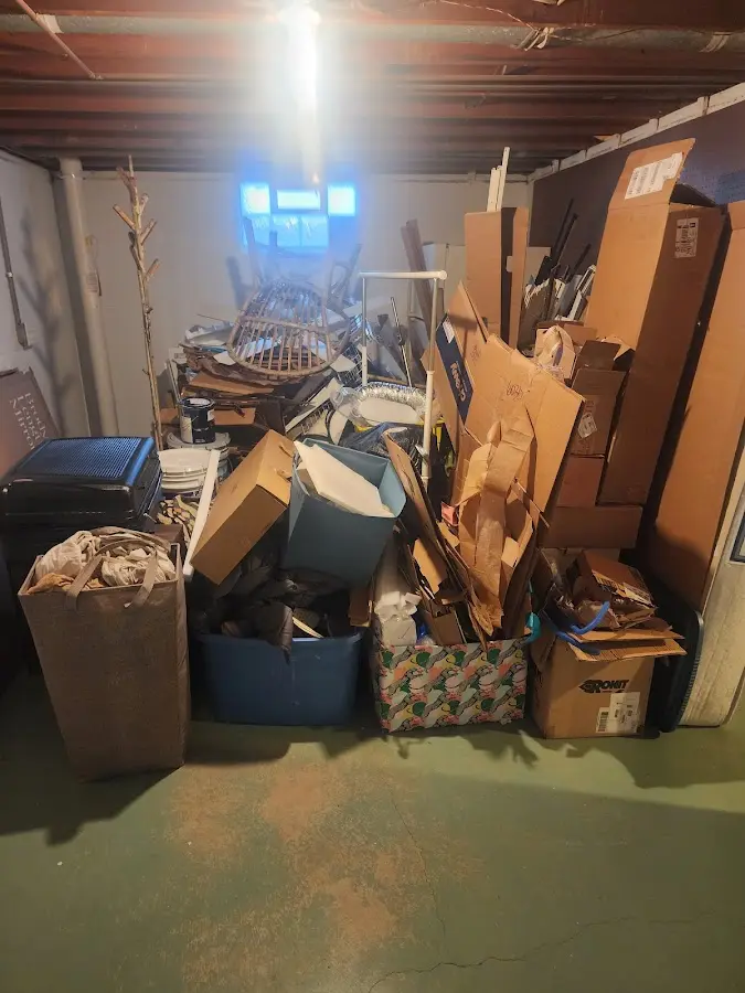 Roll-off dumpster container at job site for 2 Yard Dumpster Rental in Huntingdon